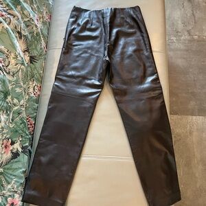 Dana Buchman Brown Leather Pants petite size 6